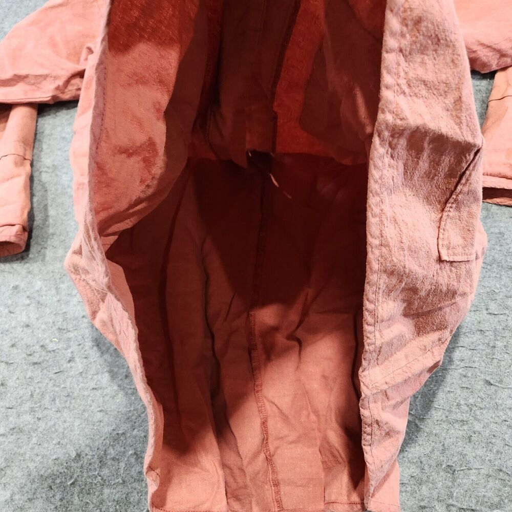 VTG Bluefish Womens 1 Hemp Linen Red Button Up Shirt Jacket Oversized - Picture 10 of 14